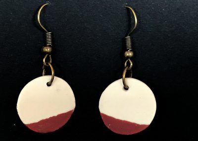 Boucles d'oreilles rondes aplat rouge